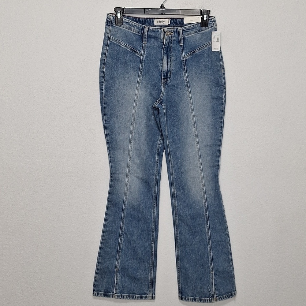 Maurices NEW Edgely Flare Front Seam & Slit Western Retro High Rise Jean Size 12